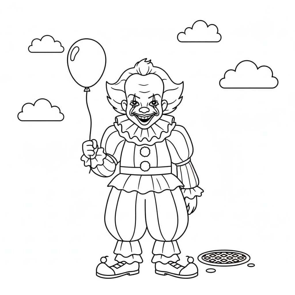 Çizmek Pennywise Yazdırılabilir Boyama Sayfası