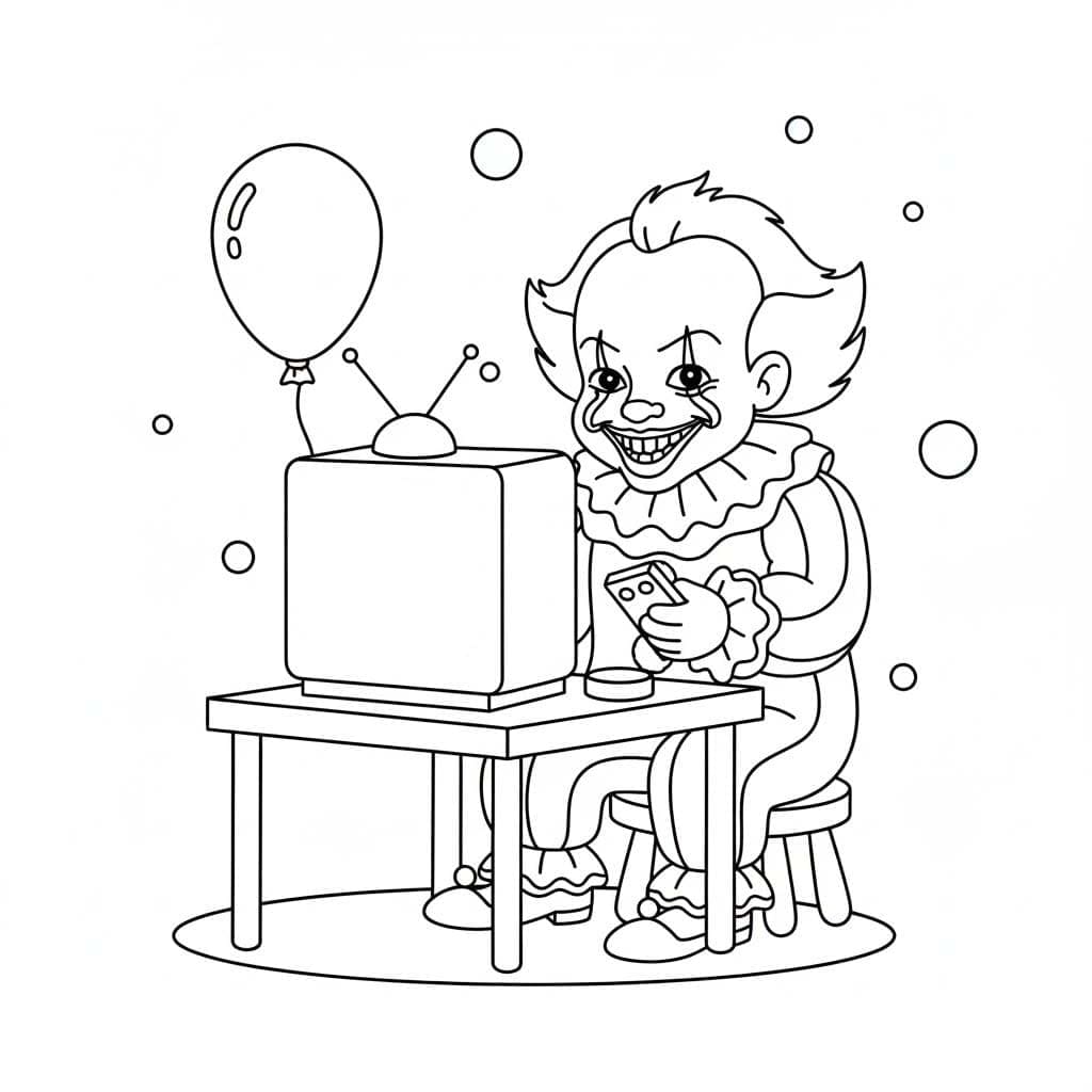 Çizmek Pennywise çocuklar için kolay Boyama Sayfası