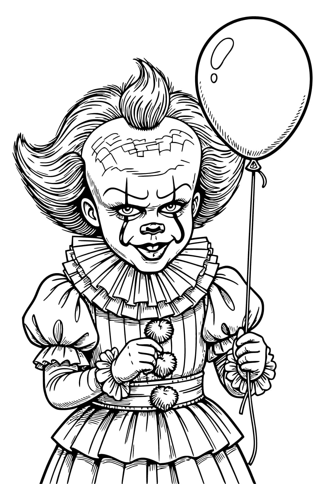 Çizmek Pennywise çocuklar için temel Boyama Sayfası