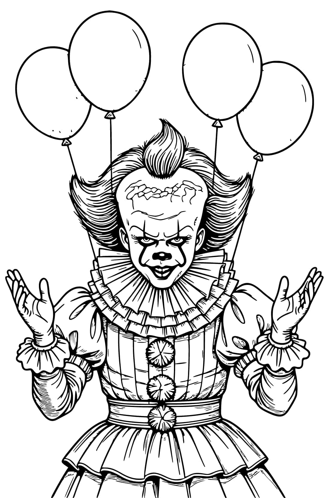Çizmek Pennywise çocuklar için Boyama Sayfası