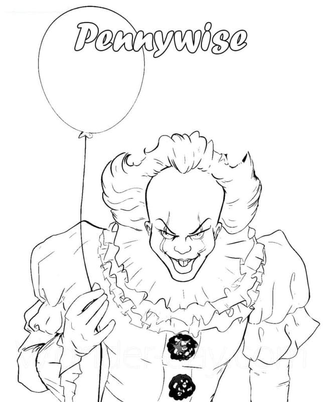 Çizmek Pennywise temel Boyama Sayfası