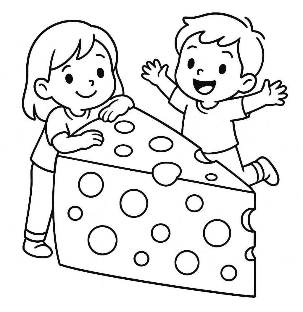 Çizmek Peynir çocuklar için ücretsiz Boyama Sayfası