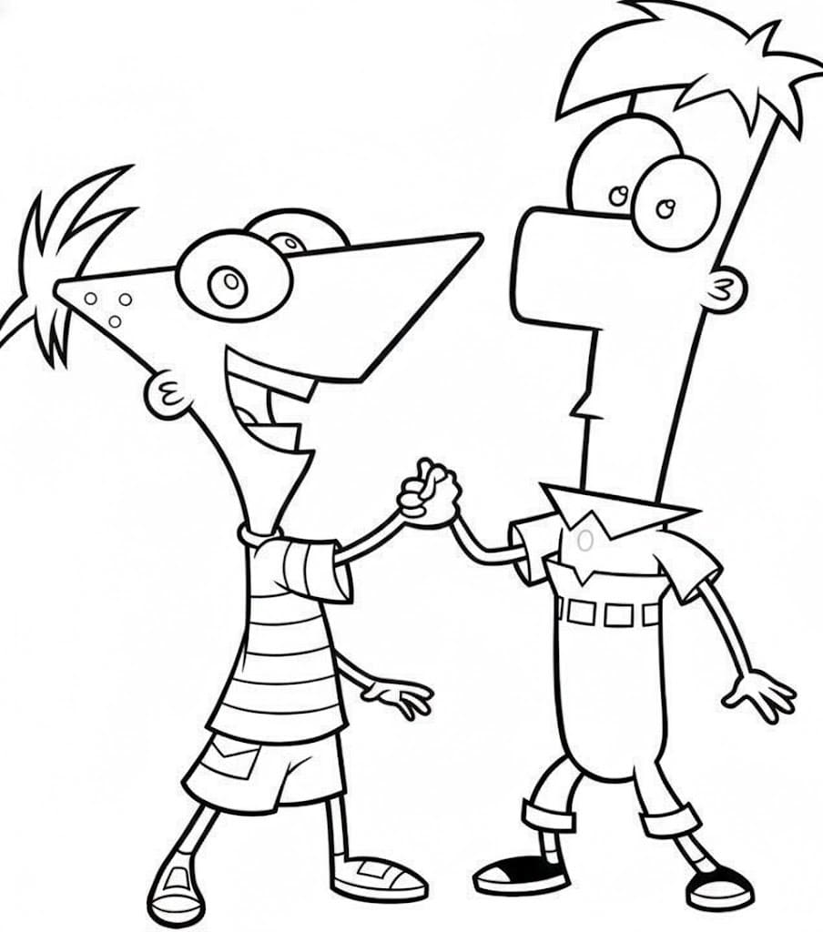 Çizmek Phineas Ve Ferb Sevimli Boyama Sayfası