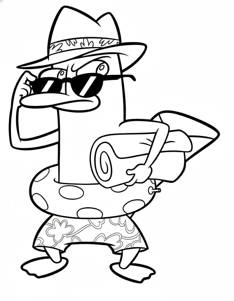 Çizmek Phineas Ve Ferb basit Boyama Sayfası