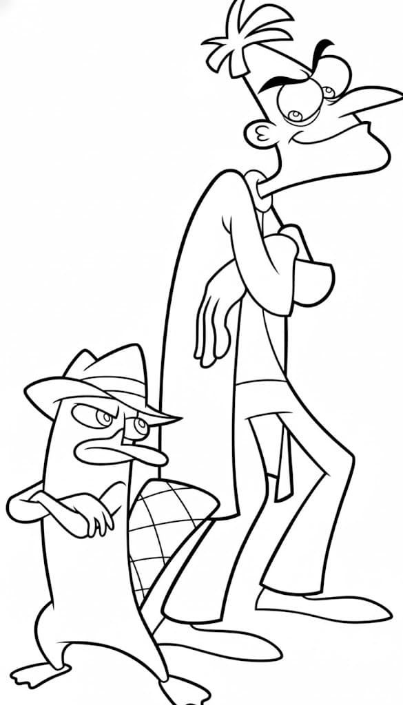 Çizmek Phineas Ve Ferb yazdırılabilir Boyama Sayfası