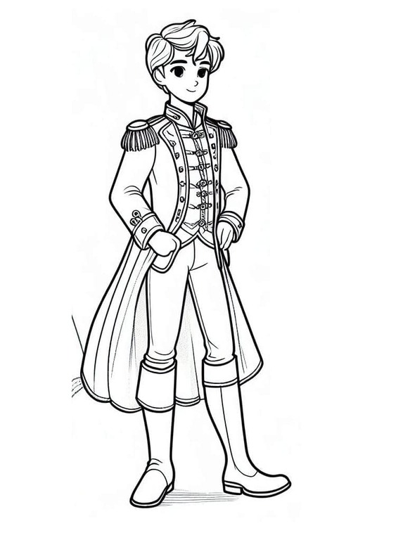 Çizmek Prens çocuklar için temel Boyama Sayfası