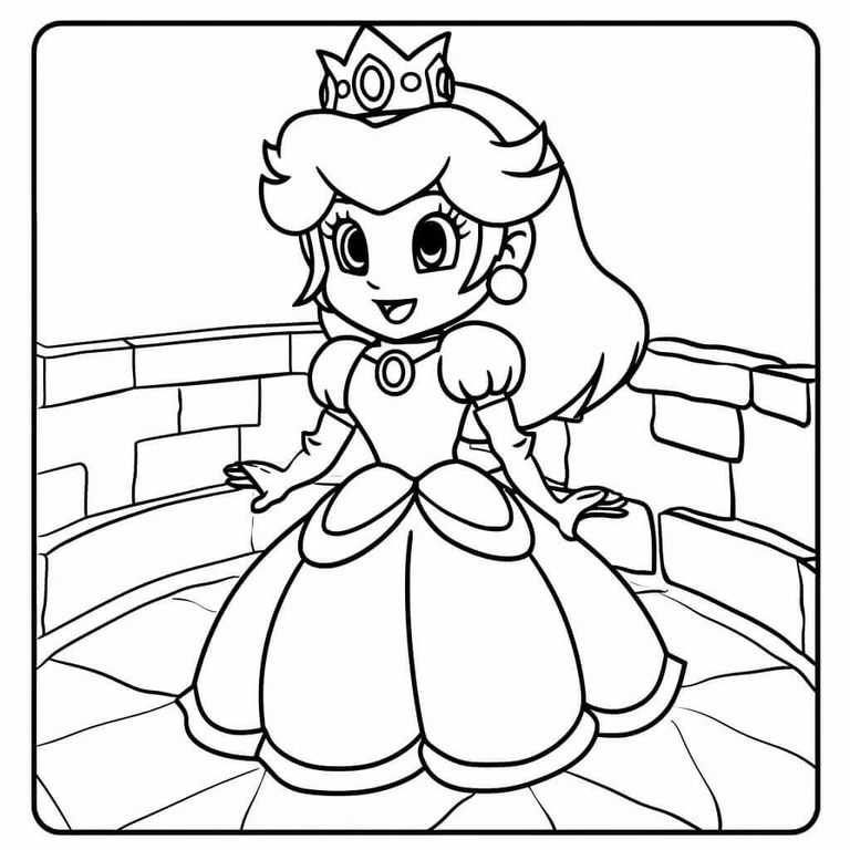 Çizmek Prenses Daisy çocuklar için temel Boyama Sayfası