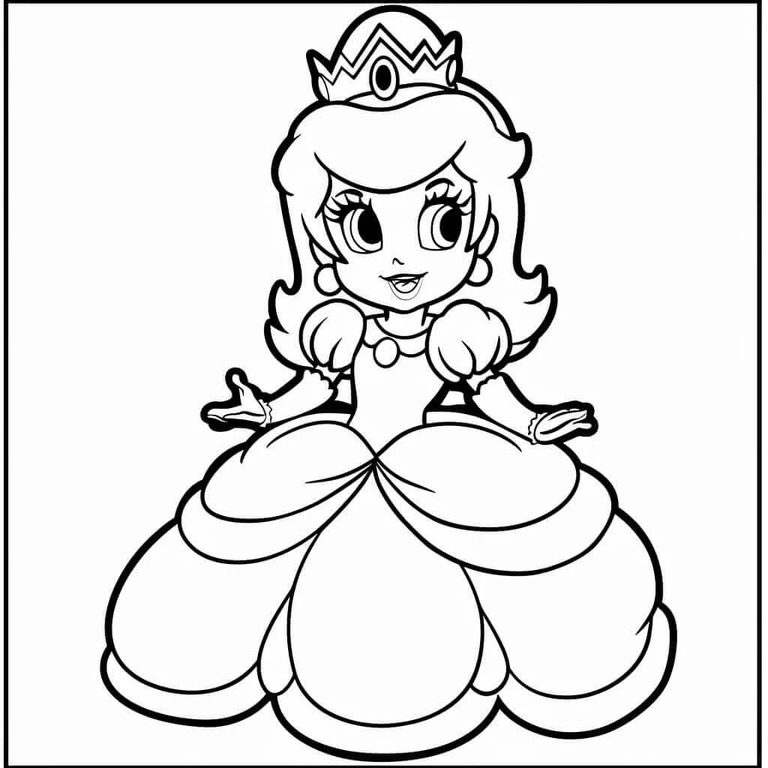 Çizmek Prenses Daisy çocuklar için yazdırılabilir Boyama Sayfası