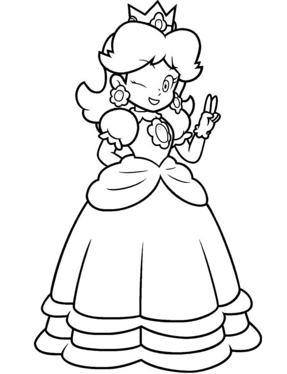 Çizmek Prenses Daisy yazdırılabilir temel Boyama Sayfası