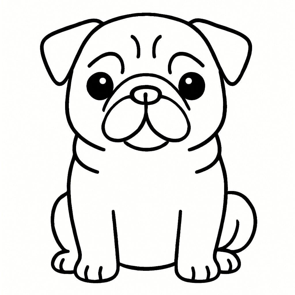 Çizmek Pug Köpeği Ücretsiz Yazdırılabilir Boyama Sayfası