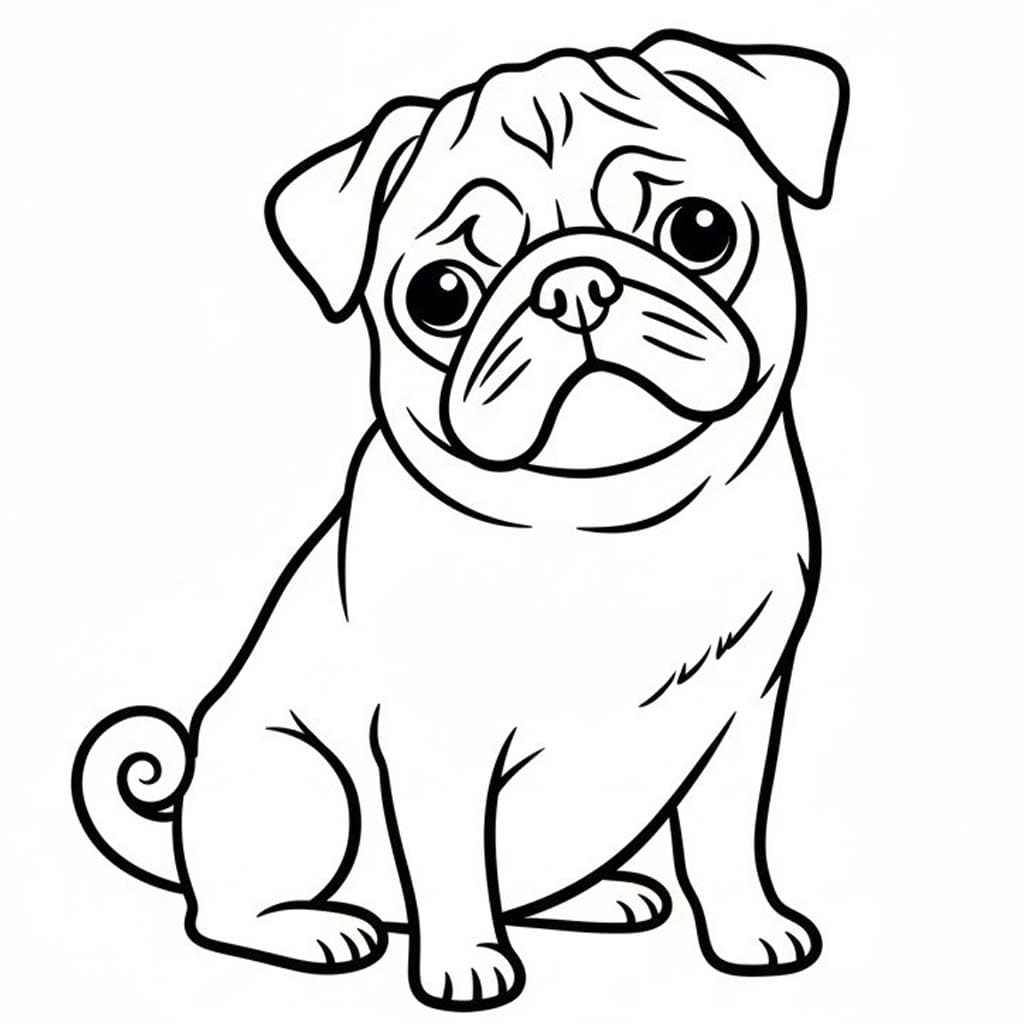 Çizmek Pug Köpeği Boyama Sayfası