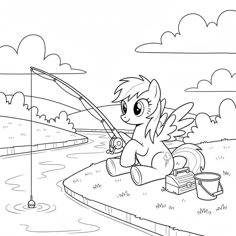 Çizmek Rainbow Dash Basit Boyama Sayfası
