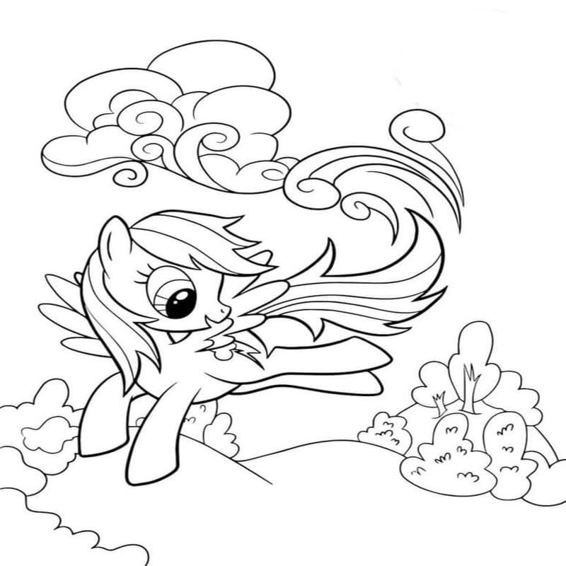Çizmek Rainbow Dash Kolay Boyama Sayfası