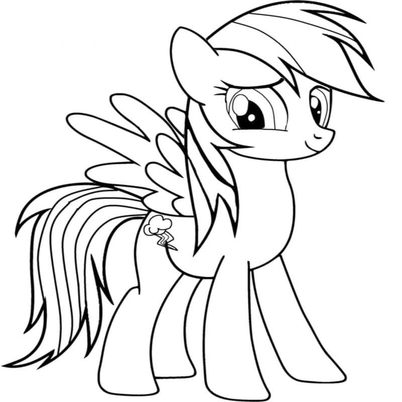 Çizmek Rainbow Dash Temel Boyama Sayfası