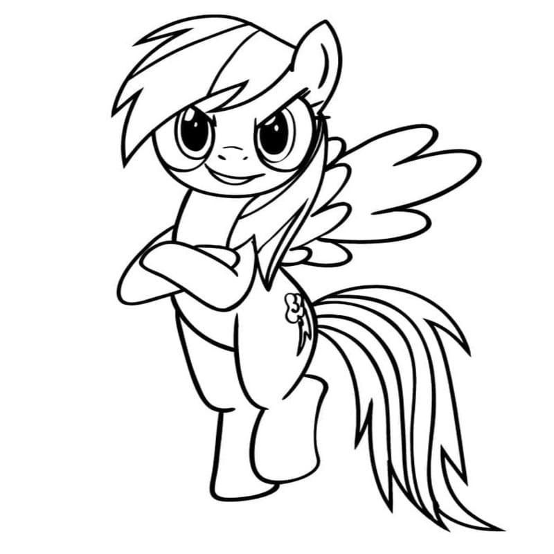 Çizmek Rainbow Dash ücretsiz Boyama Sayfası