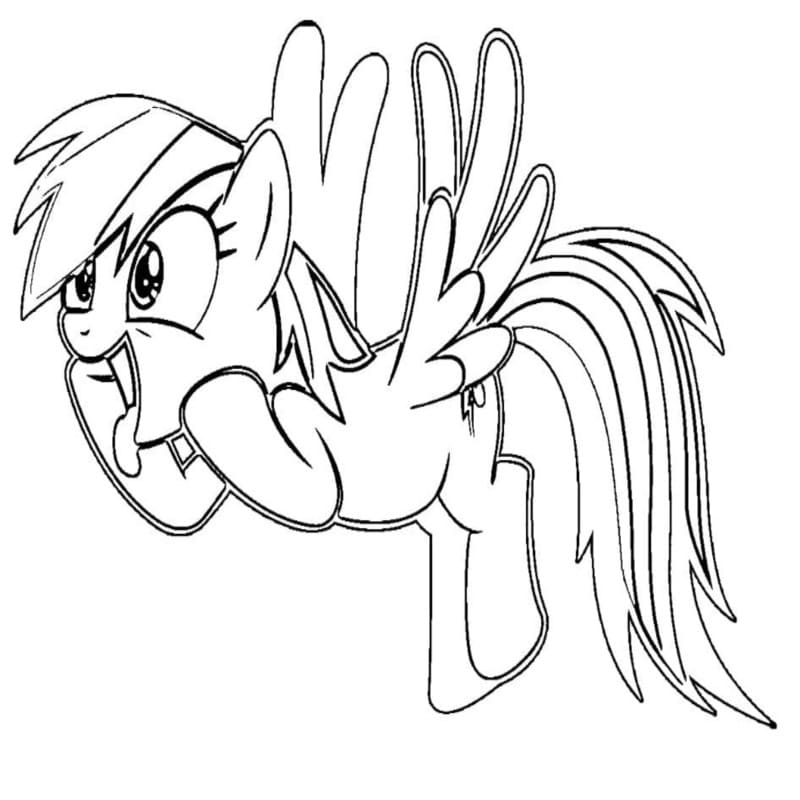 Çizmek Rainbow Dash yazdırılabilir Boyama Sayfası