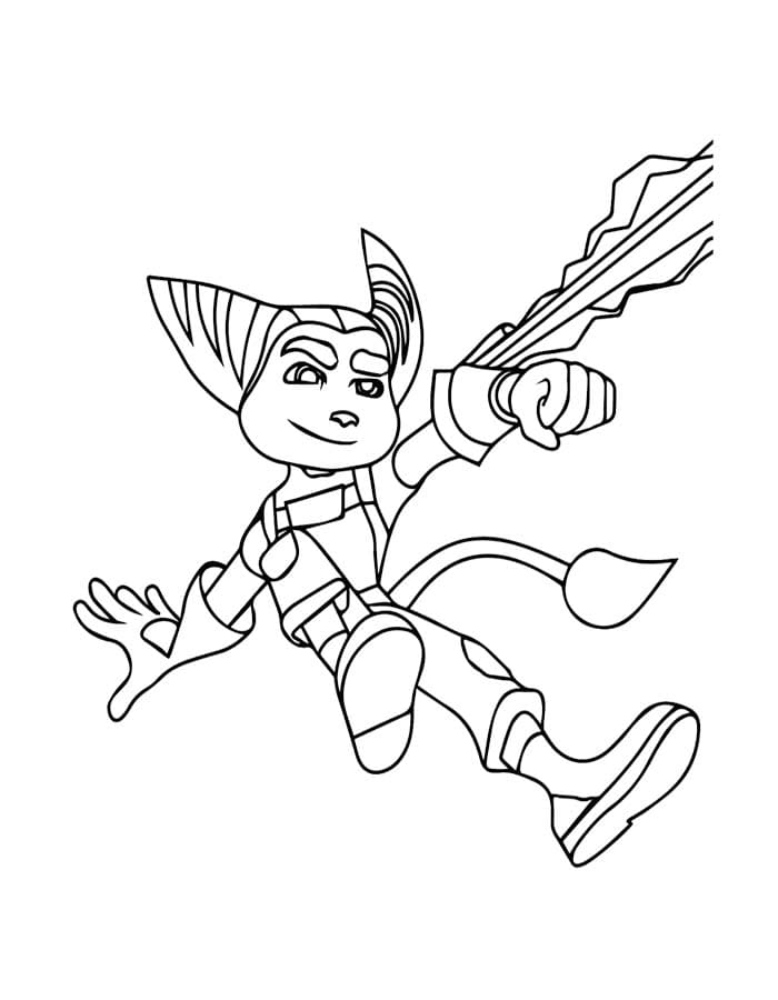 Çizmek Ratchet ve Clank Kolay Boyama Sayfası