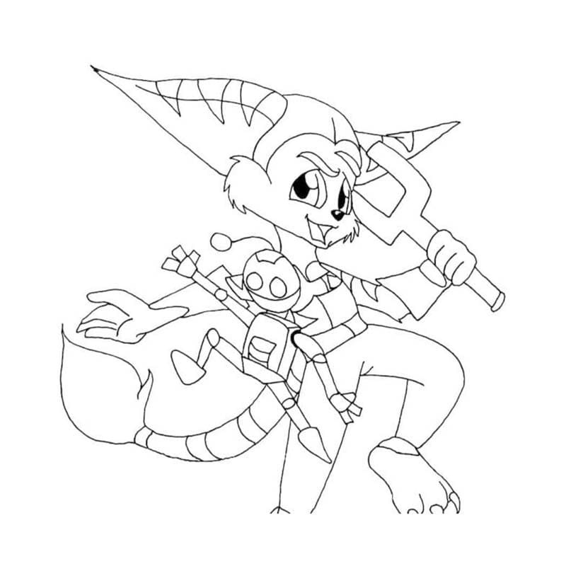 Çizmek Ratchet ve Clank ücretsiz Boyama Sayfası