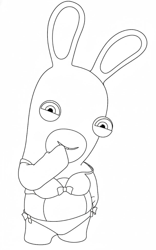 Çizmek Raving Rabbids Temel Boyama Sayfası