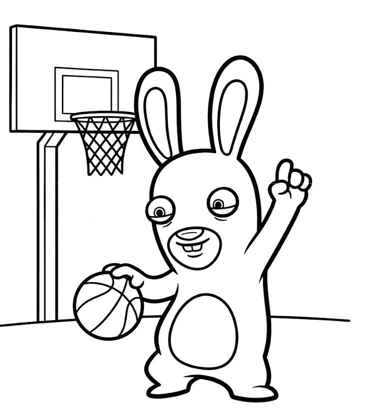 Çizmek Raving Rabbids Yazdırılabilir Boyama Sayfası