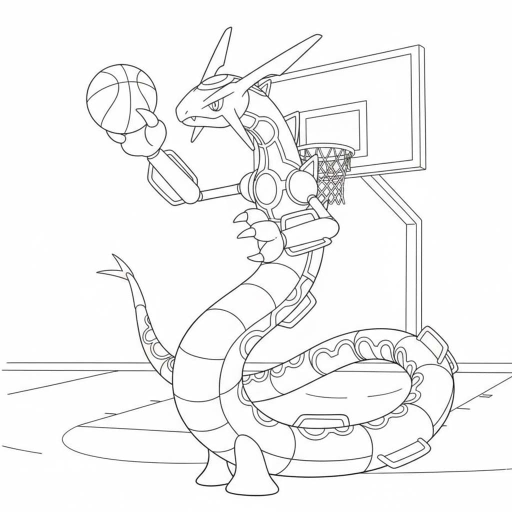 Çizmek Rayquaza Temel Boyama Sayfası