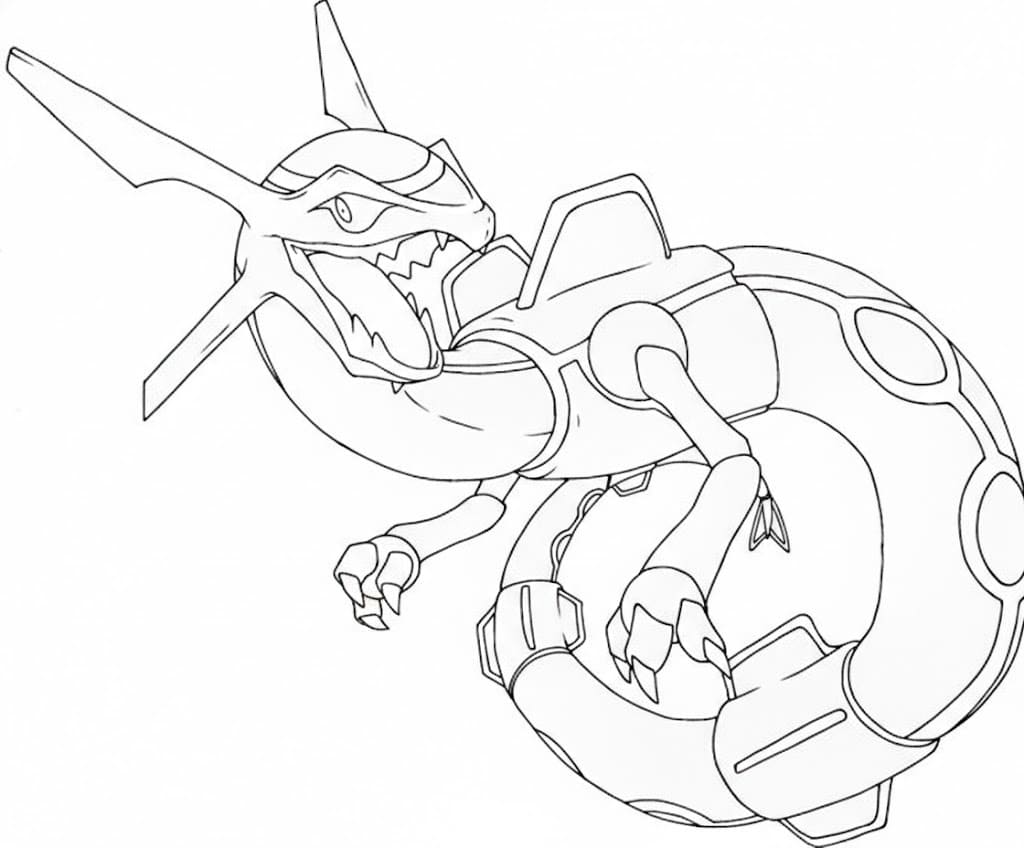Çizmek Rayquaza ücretsiz yazdırılabilir Boyama Sayfası
