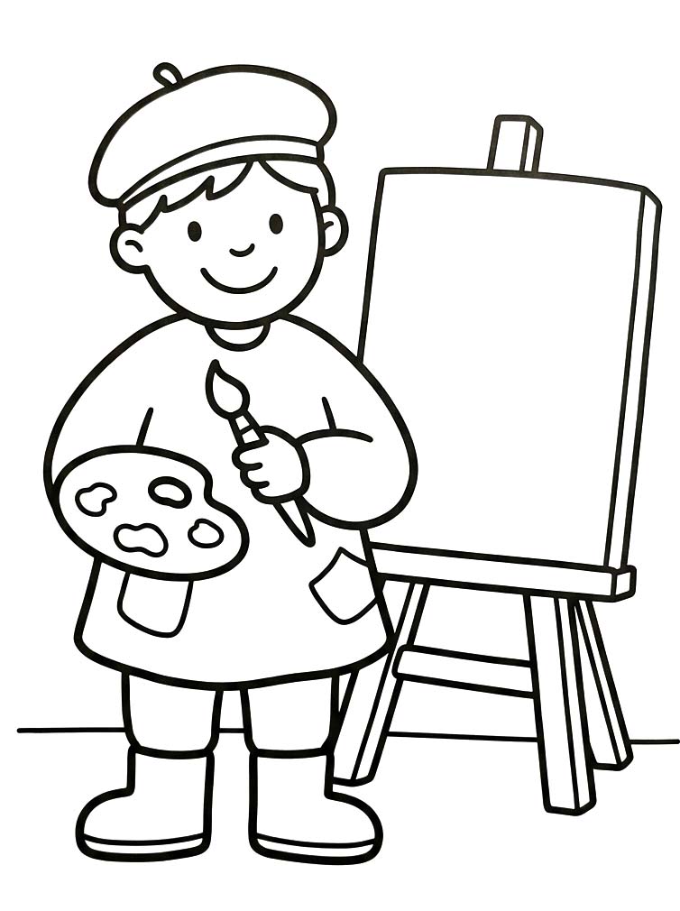 Çizmek Ressam ücretsiz Boyama Sayfası