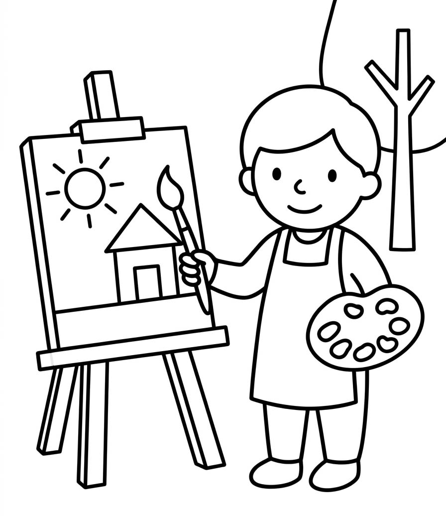 Çizmek Ressam Boyama Sayfası