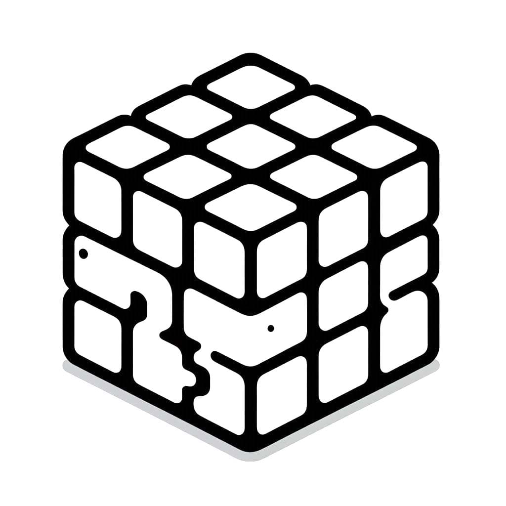 Çizmek Rubik 1 Boyama Sayfası