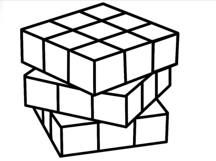 Çizmek Rubik Kolay Boyama Sayfası
