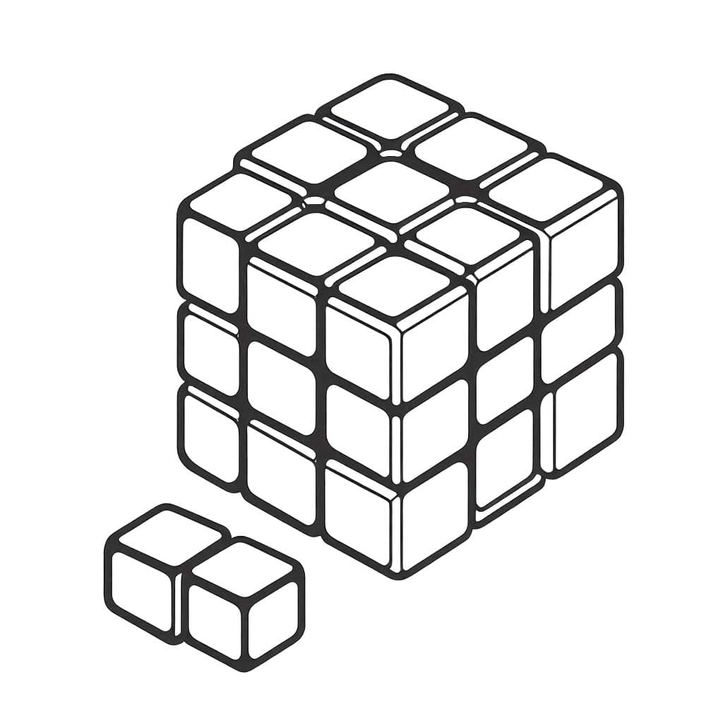 Çizmek Rubik Ücretsiz yazdırılabilir Boyama Sayfası