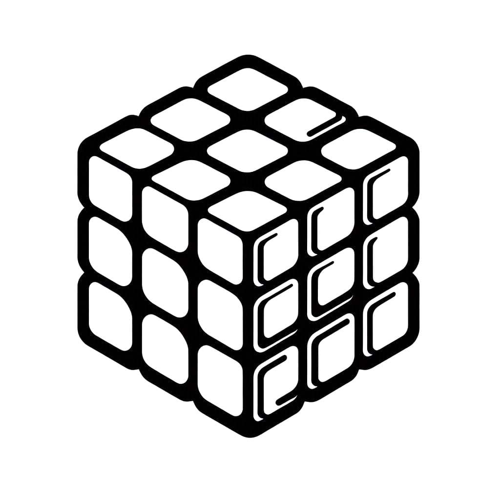 Çizmek Rubik Ücretsiz Boyama Sayfası