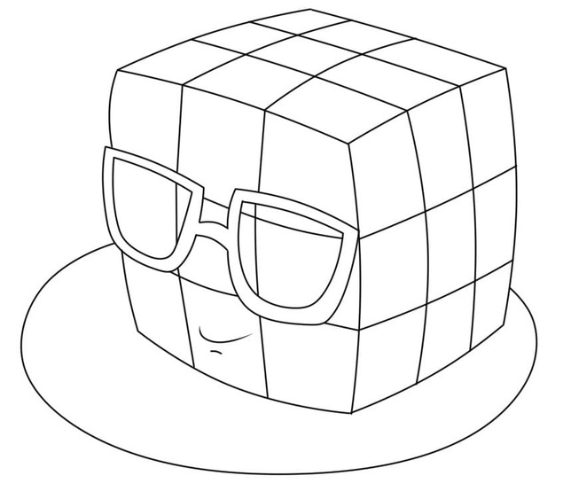 Çizmek Rubik çocuklar için kolay Boyama Sayfası