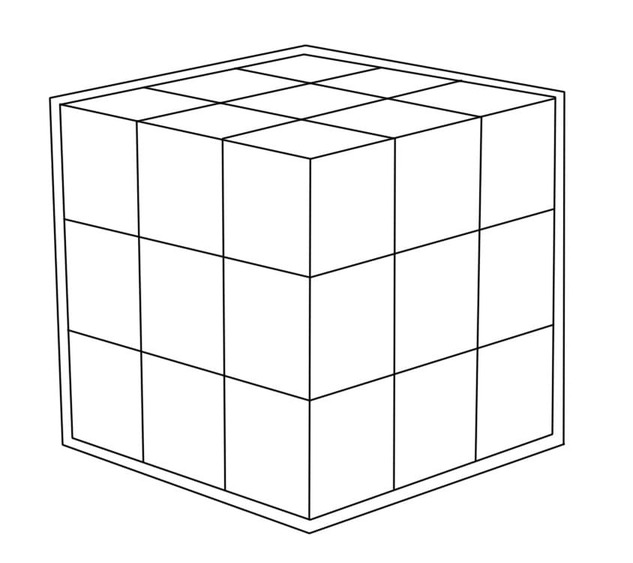 Çizmek Rubik temel Boyama Sayfası