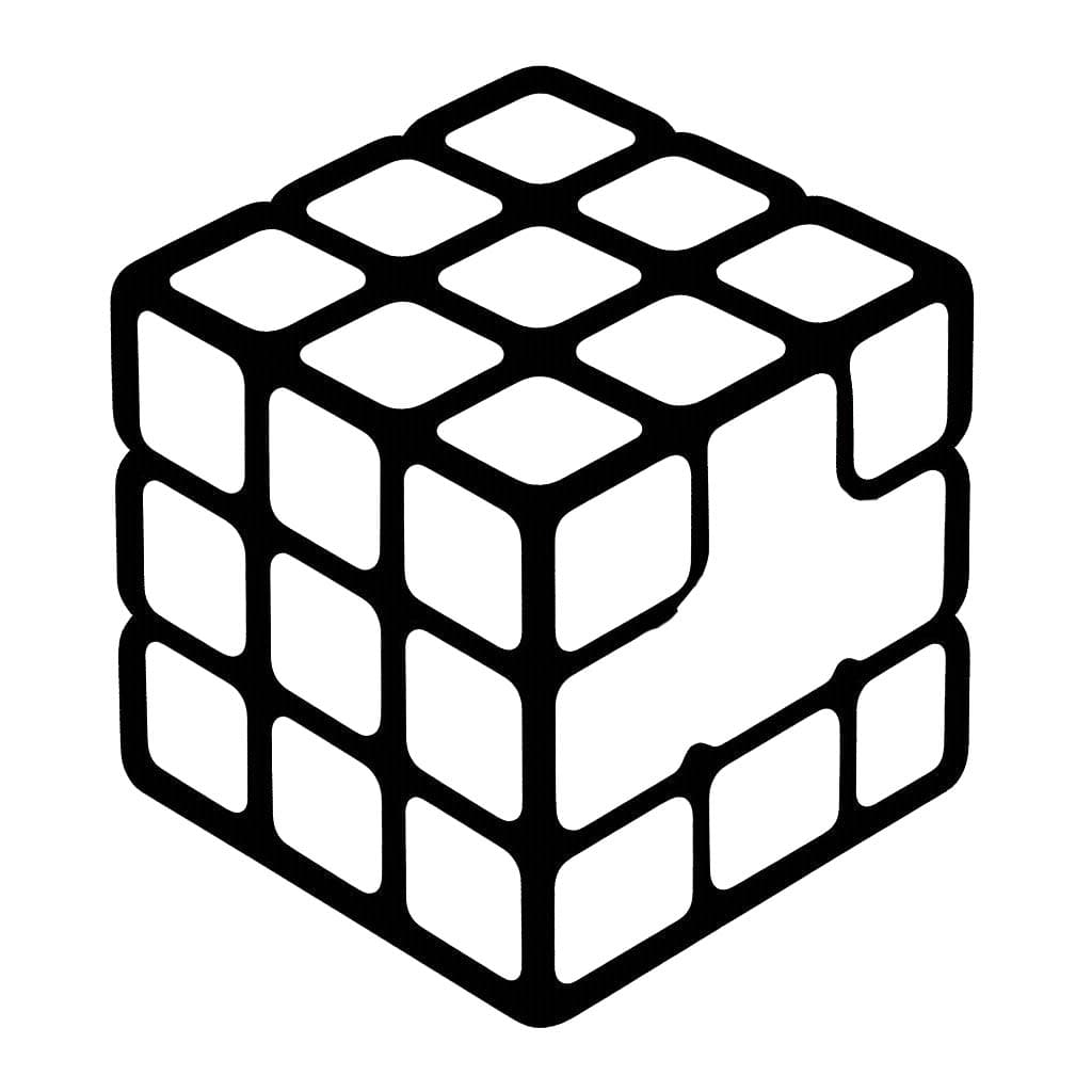 Çizmek Rubik ücretsiz basit Boyama Sayfası