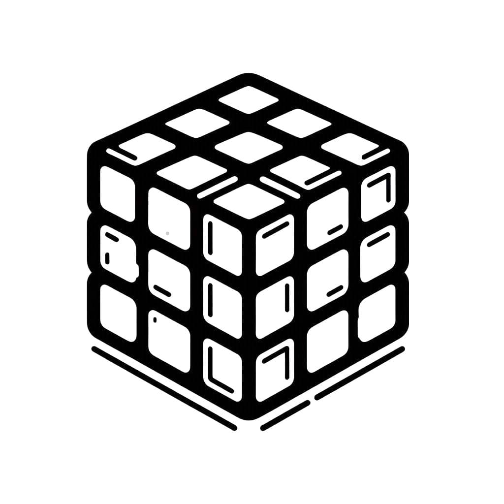 Çizmek Rubik yazdırılabilir kolay Boyama Sayfası