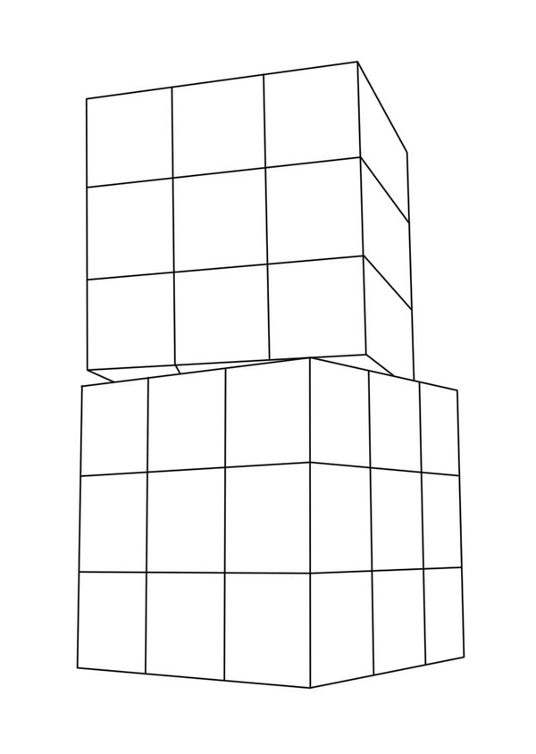 Çizmek Rubik yazdırılabilir temel Boyama Sayfası