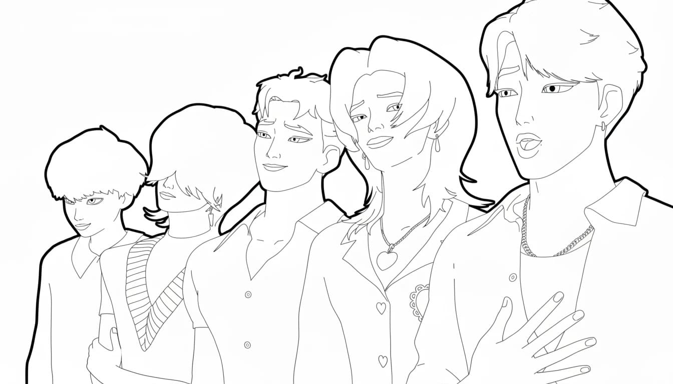 Çizmek Saja Boys kolay Boyama Sayfası