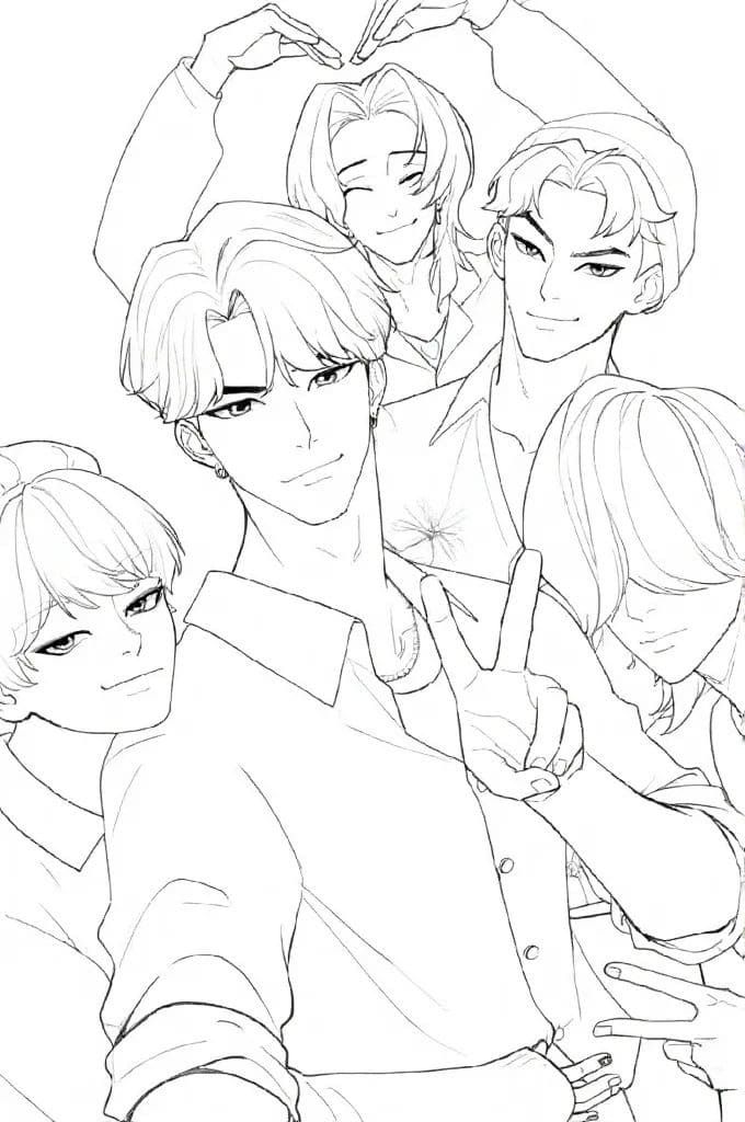 Çizmek Saja Boys Boyama Sayfası