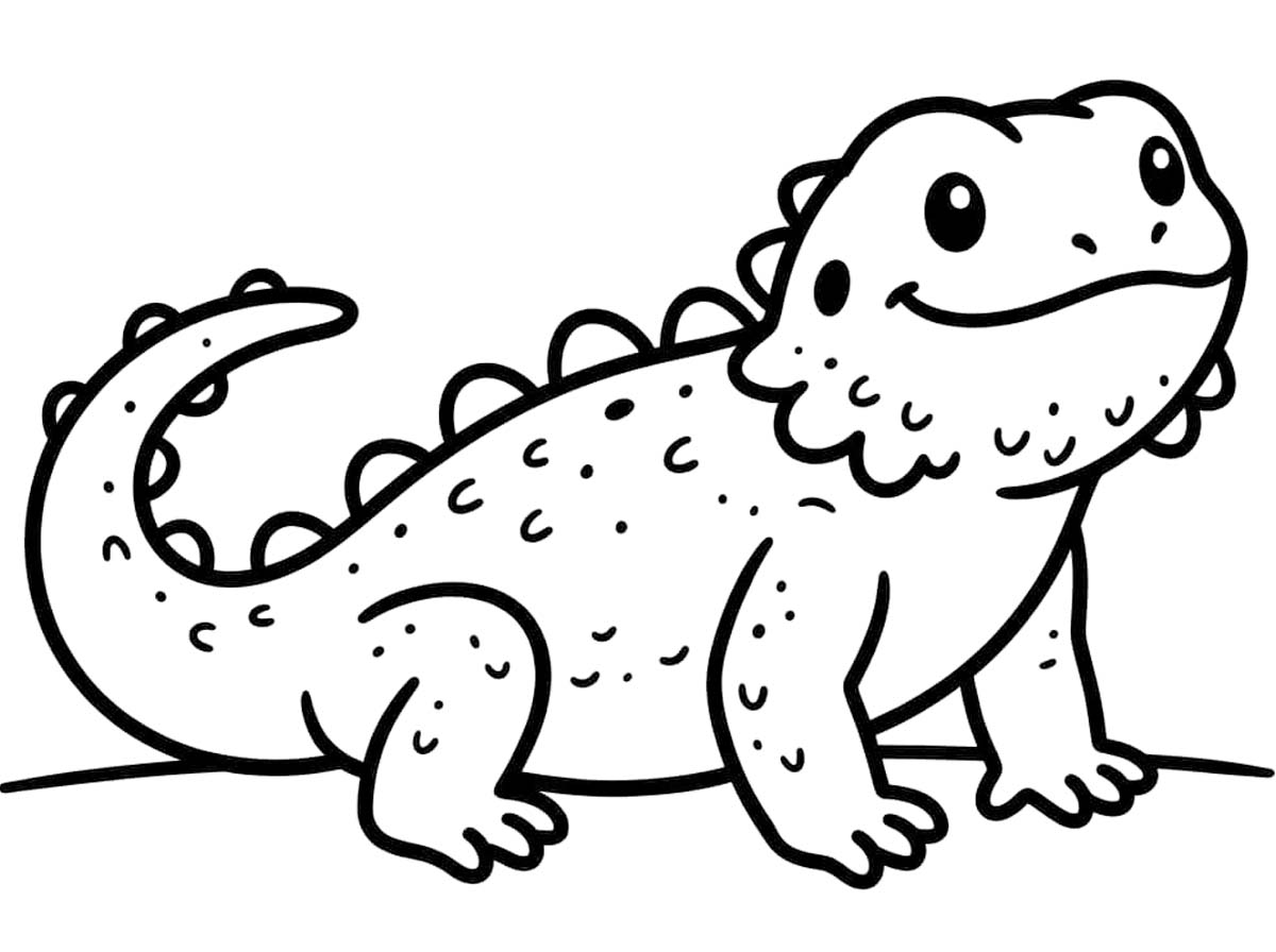 Çizmek Sakallı Ejderha Kolay Boyama Sayfası