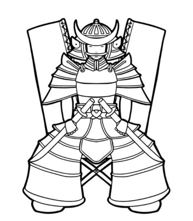 Çizmek Samuray kolay Boyama Sayfası