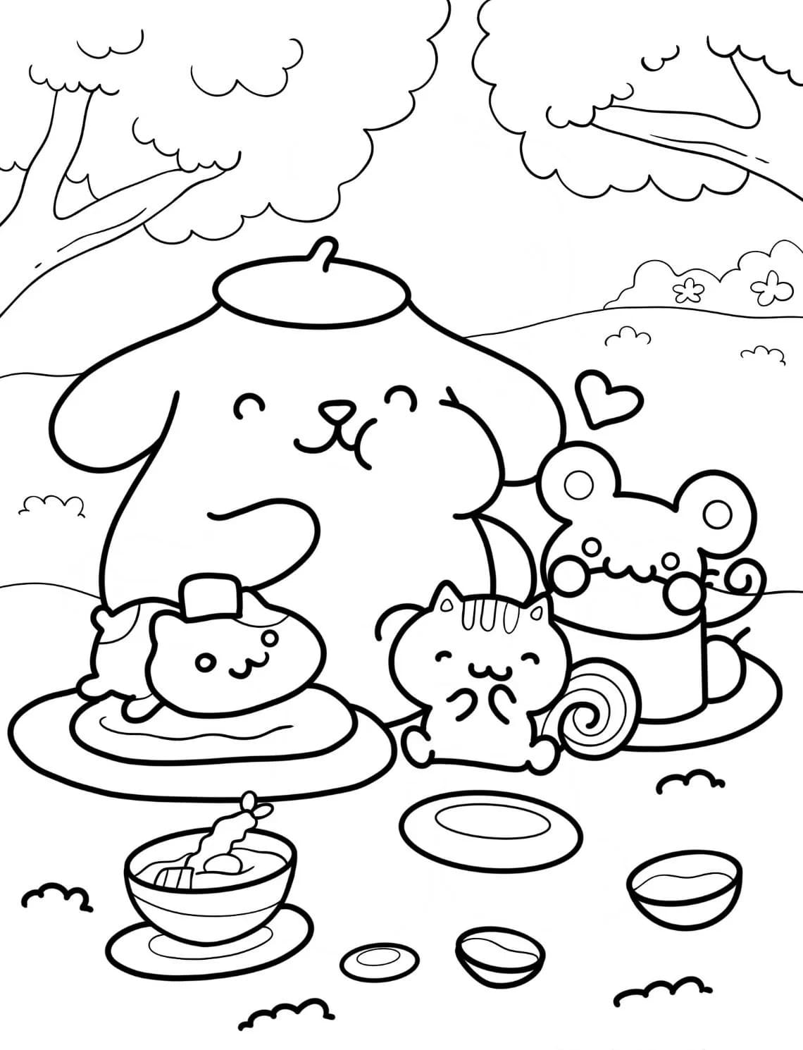 Çizmek Sanrio çocuklar için basit Boyama Sayfası