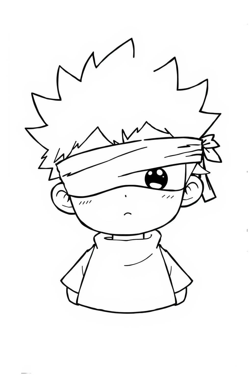 Çizmek Satoru Gojo Sevimli Boyama Sayfası