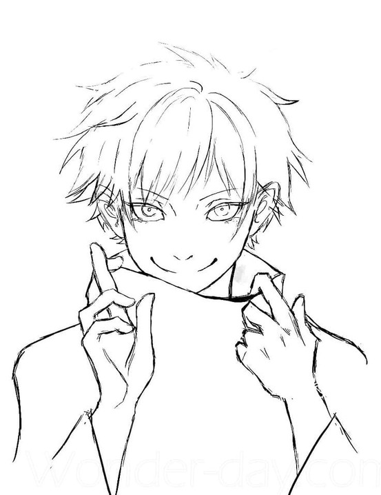 Çizmek Satoru Gojo Ücretsiz Yazdırılabilir Boyama Sayfası