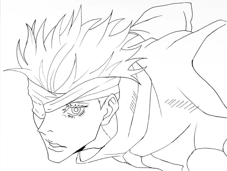 Çizmek Satoru Gojo çocuklar için basit Boyama Sayfası