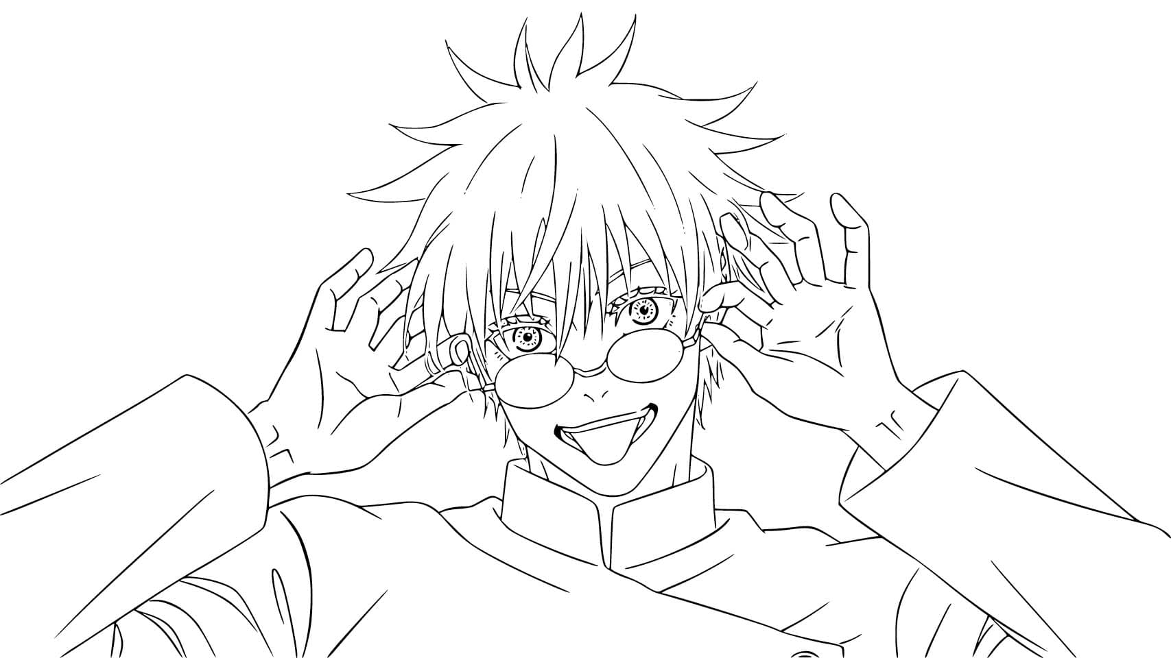 Çizmek Satoru Gojo çocuklar için Boyama Sayfası