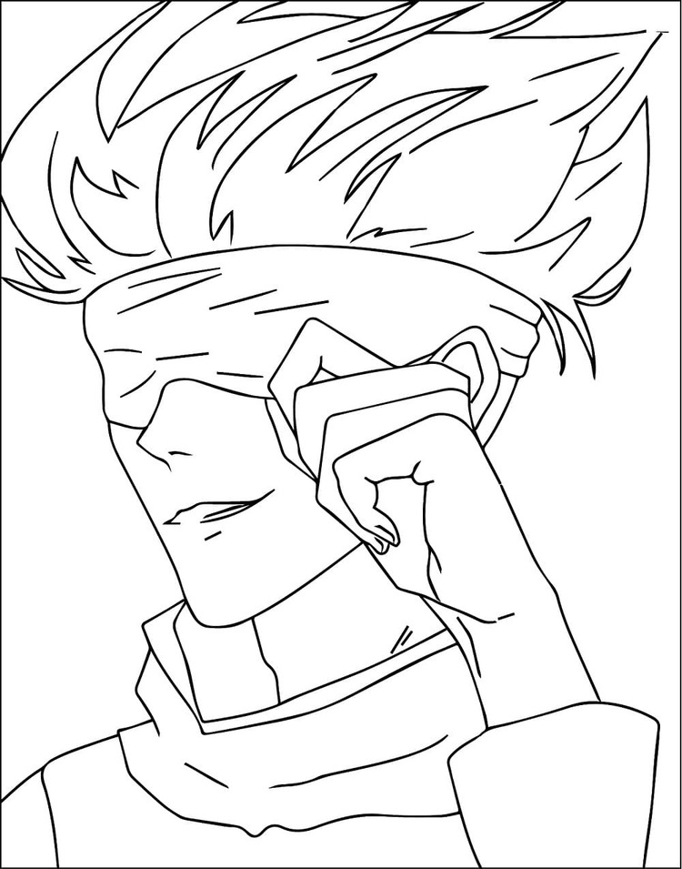Çizmek Satoru Gojo kolay Boyama Sayfası