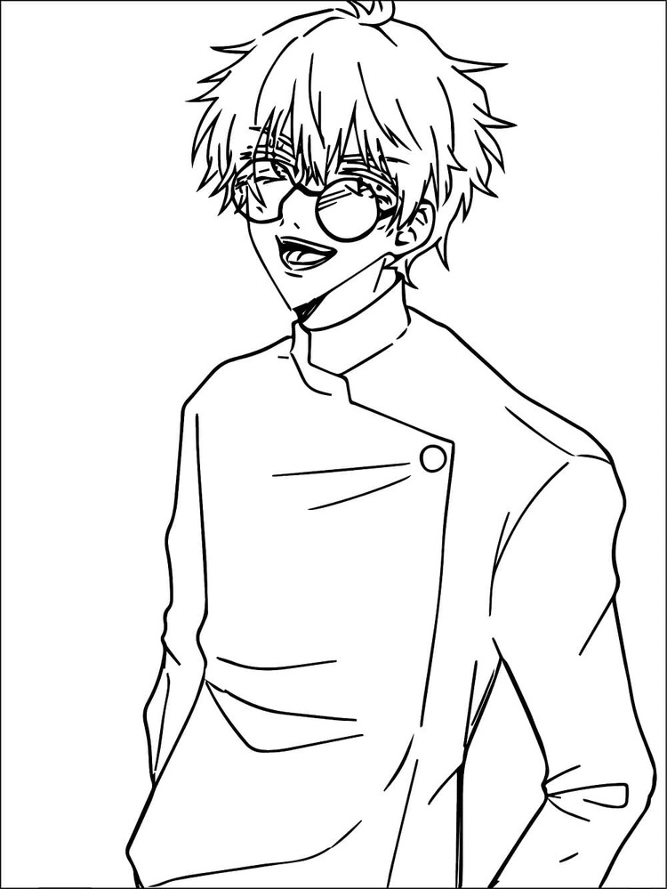 Çizmek Satoru Gojo mutlu Boyama Sayfası