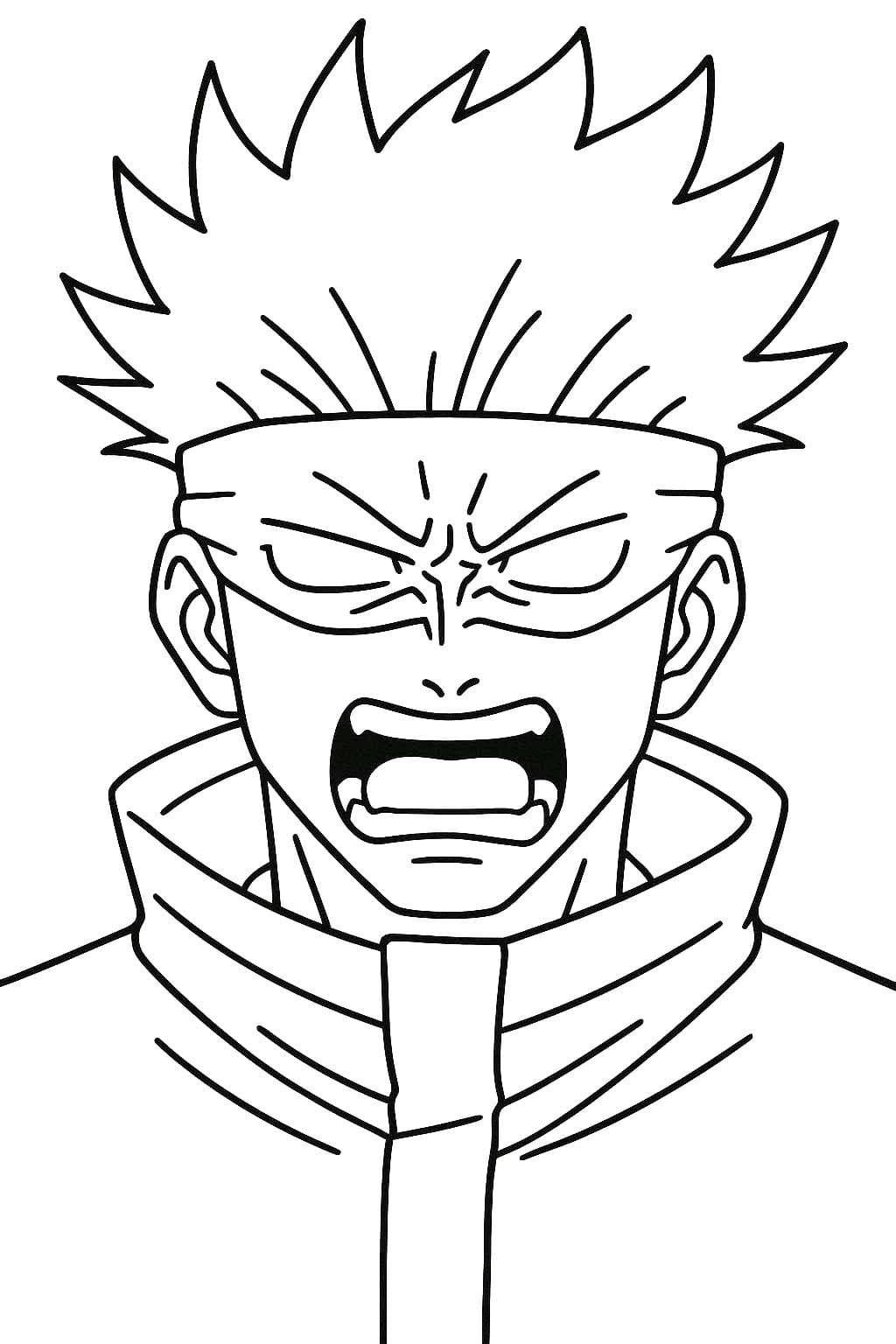 Çizmek Satoru Gojo sinirli Boyama Sayfası