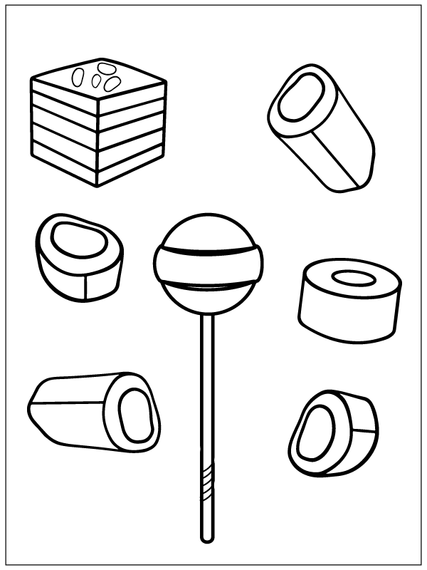 Çizmek Şeker 5 Boyama Sayfası